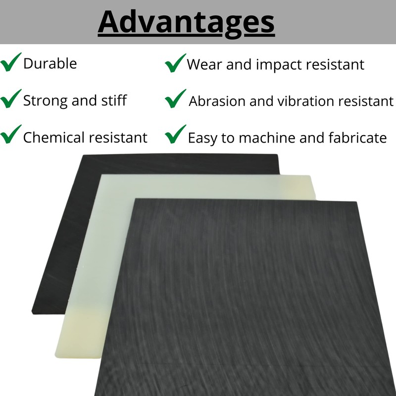 BuyPlastic Moly-Filled Nylon 6/6 Plastic Sheet 1/2" Thick, Size 6"