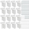 Uenhoy 12 Pcs Wire Shelf End Bracket, White Plastic Closet