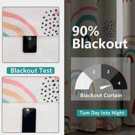 chiinvent Blackout Rainbow Curtains for Kids Cute Rainbow Room Darkening Window Curtains Decorative Cartoon Black Out Curtain for Girls Bedroom Nursery, C1, 52" x 72", 2 Panels (90% Blackout)