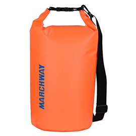 MARCHWAY Floating Waterproof Dry Bag Backpack 5L/10L/20L/30L/40L, Roll Top Dry Sack Pack for Marine Kayaking Rafting Boating Swimming Camping Hiking Beach Fishing Skiing Snowboarding (Orange, 20L)