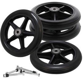 4PCS Rubber Wheel Replacement, 6 Inch Wheelchair Wheels for Walkers,Rubber Wheel Replacement, Anti-Slip Solid Caster Roller Wheels,Universal Wheelchair Replacement Wheel Accessories for Walkers