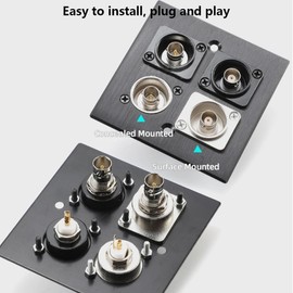 PENGLIN 2pcs D Type BNC Panel Mount Socket Adapter SDI Panel Mount Female to Female Through Socket Connector