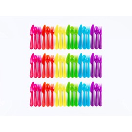 CCuddly Hippo Flatware (Purple, Pink, Orange, Yellow, Green, Blue, 54 Pieces)