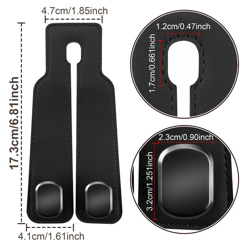 Amelity Car Seat Back Storage Hook, Car Hooks for Headrest,
