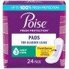 Poise Incontinence Pads for Women, 3 Drop Light Absorbency, Long