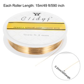 MECCANIXITY 30 Gauge Copper Wire for Jewelry Making, 1 Roll Craft Tarnish Resistant Beading Wire for Jewelry Making Supplies DIY (Bright Gold)
