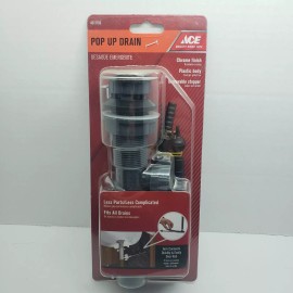 ACE  Pop Up Drain Plastic Body Chrome Finish   #4011103