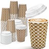 Ginkgo 100 Pack Disposable Coffee Cups with Lids 12 oz,