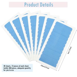 360 Piezas Cinta de Extensión de Pelo Cinta de Repuesto de Doble Cara Cintas Adhesivas de Extensiones de Cabello para Extensiones de Cabello Suministros de Pelucas (Azul)