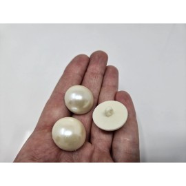 Unbranded 12 pcs VTG Ivory Pearl Shank Buttons Plastic Sewing Dress 22mm Round Domed Large