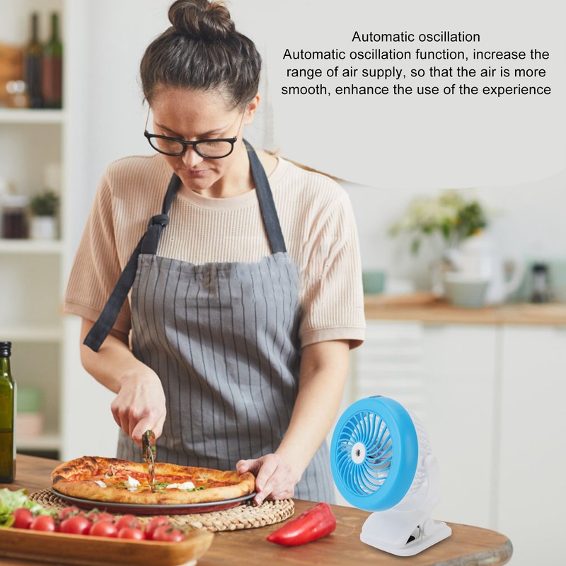 Clip On Desk Fan 360 Degree Rotation Battery Operated USB