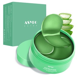 ASYBO Aloe Vera Eye Mask, 60 Pieces Under Eye Spots, Eye Treatment Mask for Under Eye Bags, Dark Circles, Swollen Eyes, Fine Lines, Anti-Ageing, Moisturising Eye Mask