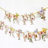BEAUTY OF PARTY Flower Butterfly Happy Birthday Banner, Boho Groovy