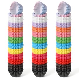 600 Pcs Mini Cupcake Liners for Baking 1Inch Colorful Cupcake Liners Paper Cupcakes Food Grade Small Muffin Liner Chocolate Dessert Wrapper Cups for Baking Cooking (12 Colors)