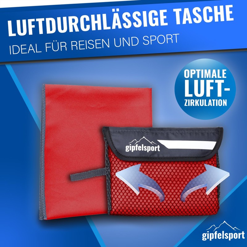 gipfelsport Microfibre Towel | 12 - Red | L(140x70cm)