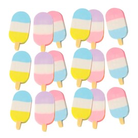 Gadpiparty 24Pcs Adorable Ice Cream Erasers Portable Cartoon Pencil Rubbers Cute Stationery Accessories for Synthetic Material for Daily Use and Erasing