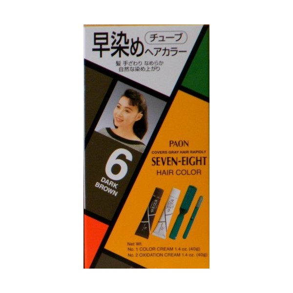 Paon Seven-Eight Permanent Hair Color Kit 6 Dark Brown