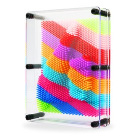 3D Pin Art Toy, Large Size 6” X 8”Unique 3D Pin Art Board for Kids & Adults (Rainbow, Plastic)