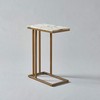Versanora - Marmo C Shape Table - Faux Marble /Brass