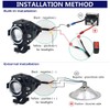 2 x Motorcycle Headlight with Angel Eyes Lights U7 DRL