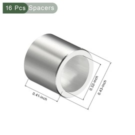 YOKIVE 16 Pcs Inline Axle Bearing Spacers, Skates Speed Spacer, Great for 8mm Axle Roller (Silver, 11 x 8.1 x 10.3mm)