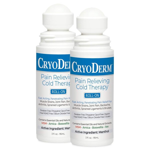 Cryoderm Pain Relieving Roll On 3 oz 2 PACK