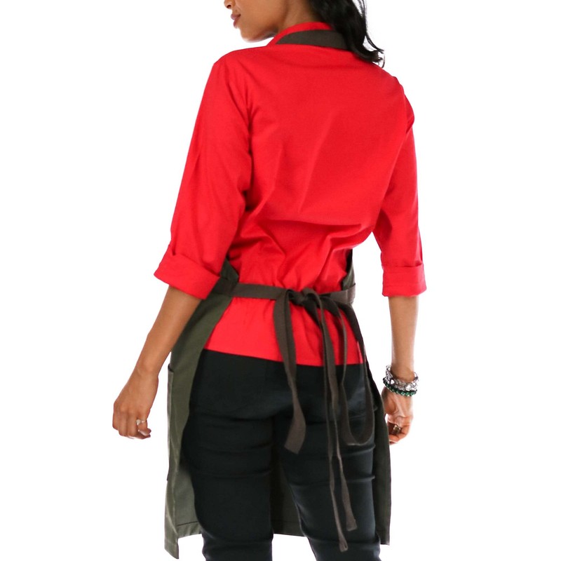 Under NY Sky Chef Apron - Professional Green Twill -