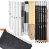 Kosiz 18 Pcs Charcoal Drawing Set Sketch Kit Black Charcoal