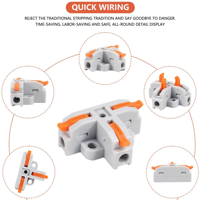 DIANN 14pcs T-Tap Lever Wire Connectors Kit 3 Way Electrical