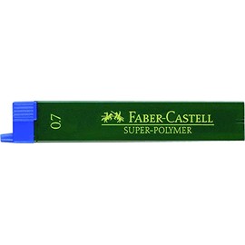 FABER-CASTELL Super Polymer Pencil Lead, Lead Diameter 0.7 mm, B, Blue, Ink Colour: Black (Pack of 12), 1 Box of 12