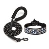 Reflective Dog Collar Padded Black Collar and Lead Set Polyester
