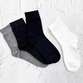Men's Plain Mid-Calf Socks - 1 Pair, Made in Korea, Everyday Wear Men's Navy (1 Pair) 5ea