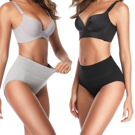 UMMISS Women's Soft Cotton Underwear Panties, Stretch Comfort Brief Underwear for Women-5 Pack -Multi -L.