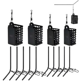 MOAZIFI Fishing Feeder Basket Set with Anti-Tangle Boom, Fishing Feeder Basket 10 g - 40 g with Balance Fishing Sets for Freshwater and Sea Fishing