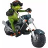 8.5"L Born To Ride Biker Frog Smoking Cigar On Blue