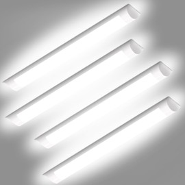 DAKASON 4-Pack 2FT LED Ceiling Light for Garage Flush Mount, 18W 2160lm LED Shop Lighting Closet Light Fixture, Wraparound Lights Surface Mount, 3/4/5000K Adjustable