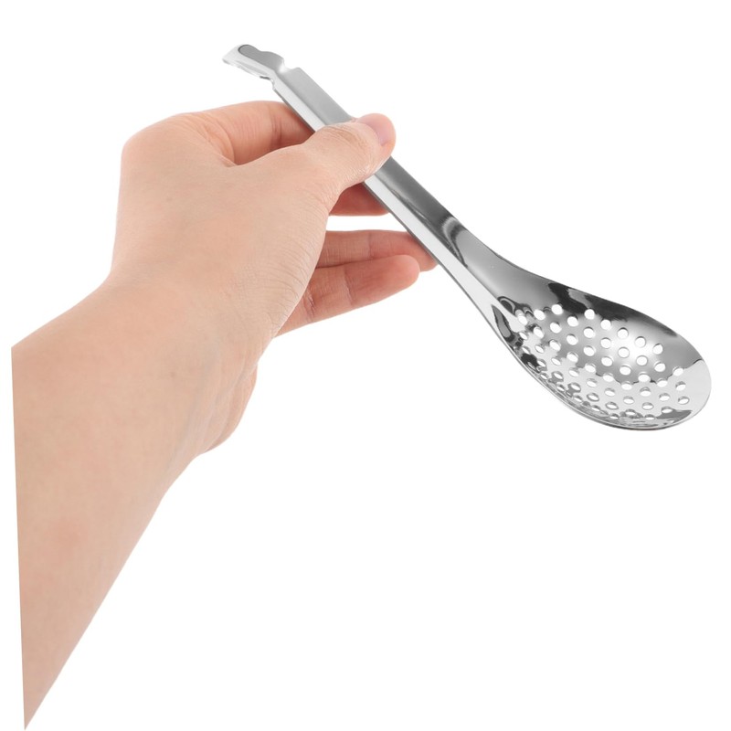 iplusmile 4pcs Stainless Steel Slotted Caviar Spoons Set Versatile Strainer