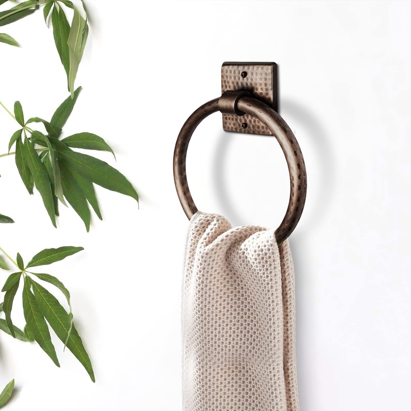 Monarch Abode Metal Round Bathroom Hand Towel Holder for Bathroom