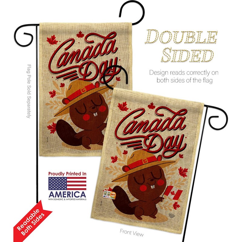 Dominion Day Burlap Garden House Flags Kit Regional Canada Canadian