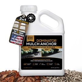 Dominator Mulch Anchor 1 Gallon - Mulch Glue & Rock Glue for Landscaping, Pea Gravel & Bark, Strong Stabilizer & Stone Adhesive, Gravel Binder, Ready to Use, Made in US
