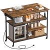 VASAGLE Kitchen Island with Drop Leaf, 47.2" Width Rolling Kitchen