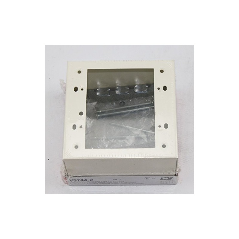 Wiremold V5744-2 STL Extra DEEP DEV Box 2G Ivory, White