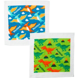 Marushin 0165010000 Hand Towel, Handkerchief, Set of 2, Case Included, Piccolino, Dinosaur Product, Kindergarten, Kindergarten, Elementary School, Boys