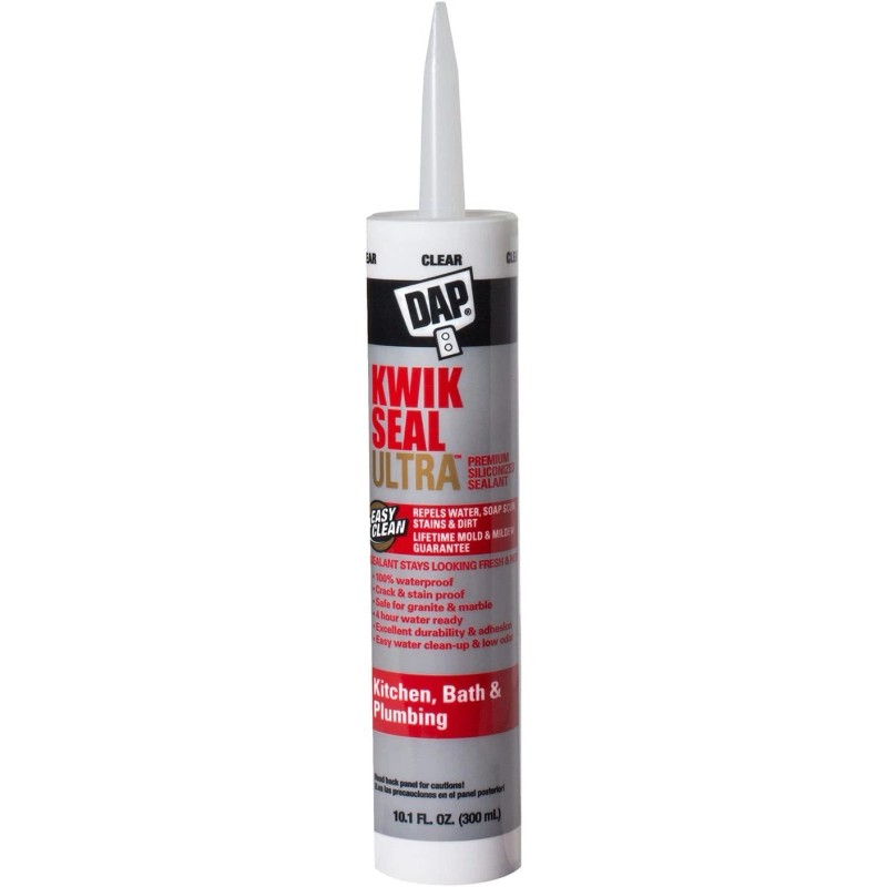 DAP KWIK SEAL Ultra Advanced Kitchen & Bath Siliconized Sealant: