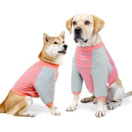 GabeFish Anti-Licking Dog & Cat Hoodie, OrangeGrey Medium, Cotton/Polyester Blend, Machine Washable, Perfect for Medium Breeds, Winter, Casual Wear