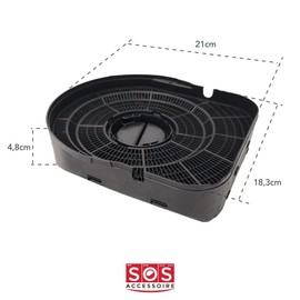 SOS Accessoire Carbon Filter Type 200 for Cooker Hood 481281718522 CHF200 AEG, Airforce Ariston Hotpoint, Arthur Martin Electrolux Bauknecht Bosch CAN