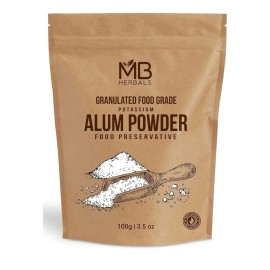 MB Herbals Alum Powder 100 Gram (3.5 Oz) Granulated Potassium Alum Preservative
