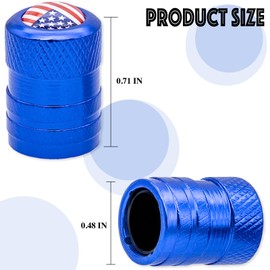 MEAJOO 5PCS USA Flag Tire Valve Stem Caps, with Plastic Liner, Anodized Alloy Universal Tire Valve Stem Covers for Cars, SUV, Trucks, Bikes, Motorcycles, Bicycles(Blue)