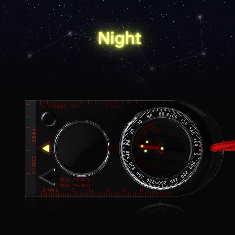 Orientation Compass, Hiking Navigation Compass, Portable Compass for Survival Mountaineering,