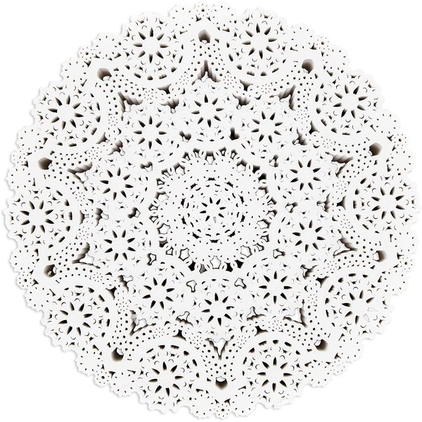 300 Pack Round Paper Doilies, 10 inches Round Medallions Lace Placemats for Crafts & Wedding